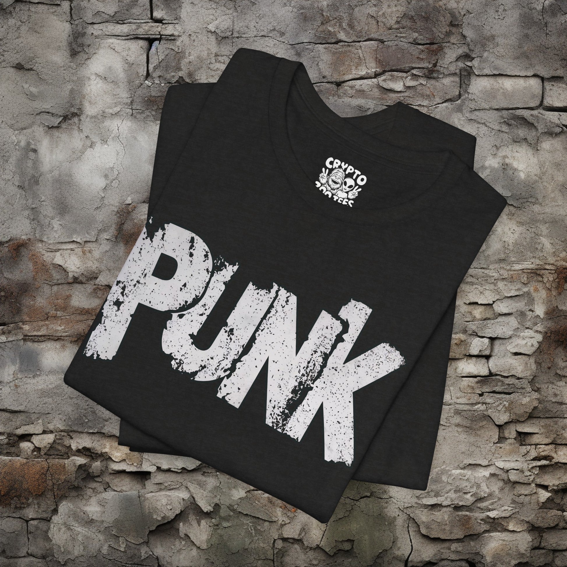 T-Shirt - Punk Stencil Tee | Bella + Canvas Unisex T-shirt from Crypto Zoo Tees