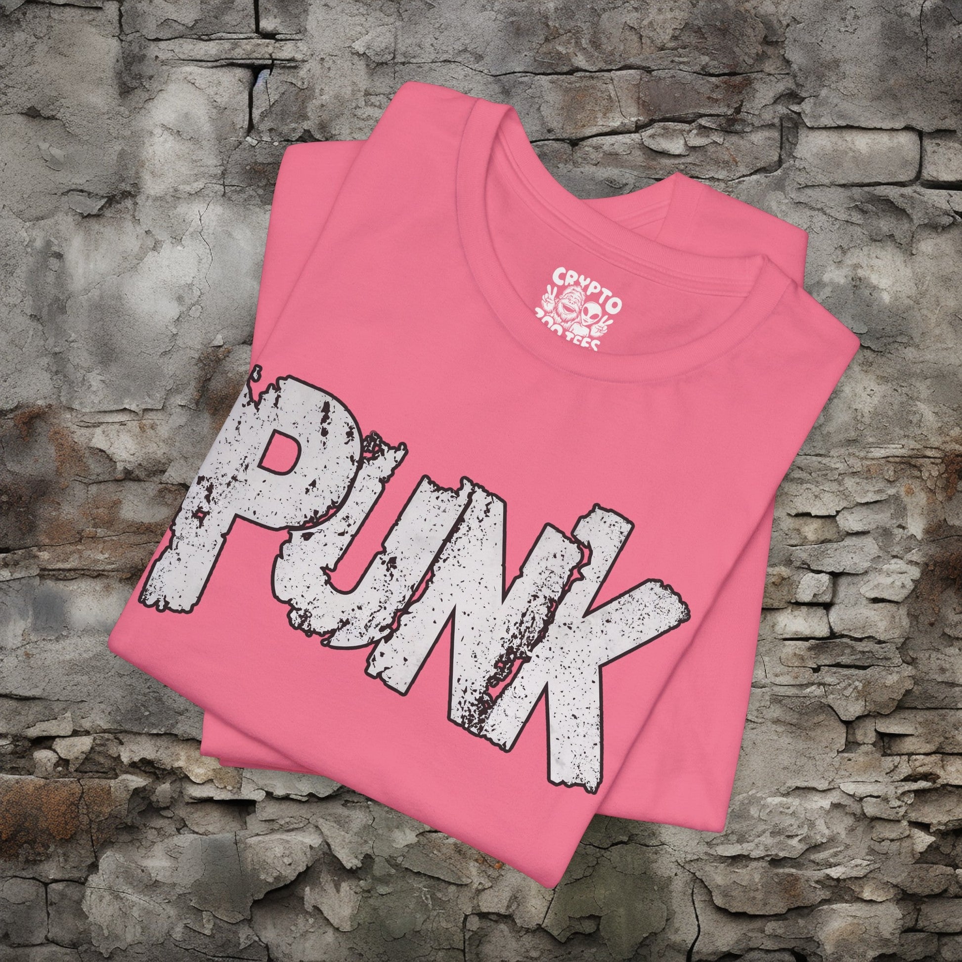 T-Shirt - Punk Stencil Tee | Bella + Canvas Unisex T-shirt from Crypto Zoo Tees