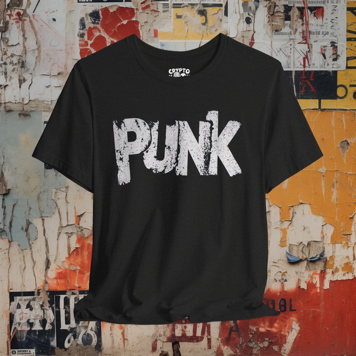 T-Shirt - Punk Stencil Tee | Bella + Canvas Unisex T-shirt from Crypto Zoo Tees