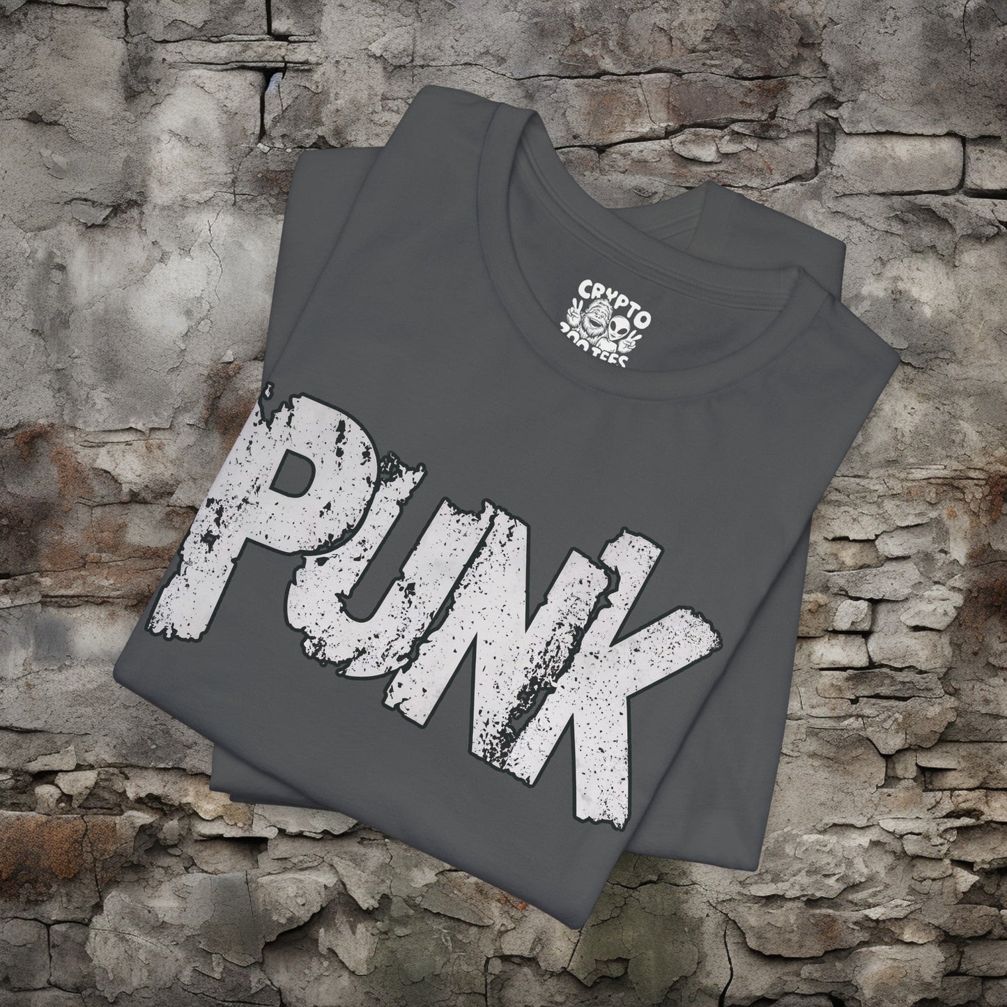 T-Shirt - Punk Stencil Tee | Bella + Canvas Unisex T-shirt from Crypto Zoo Tees