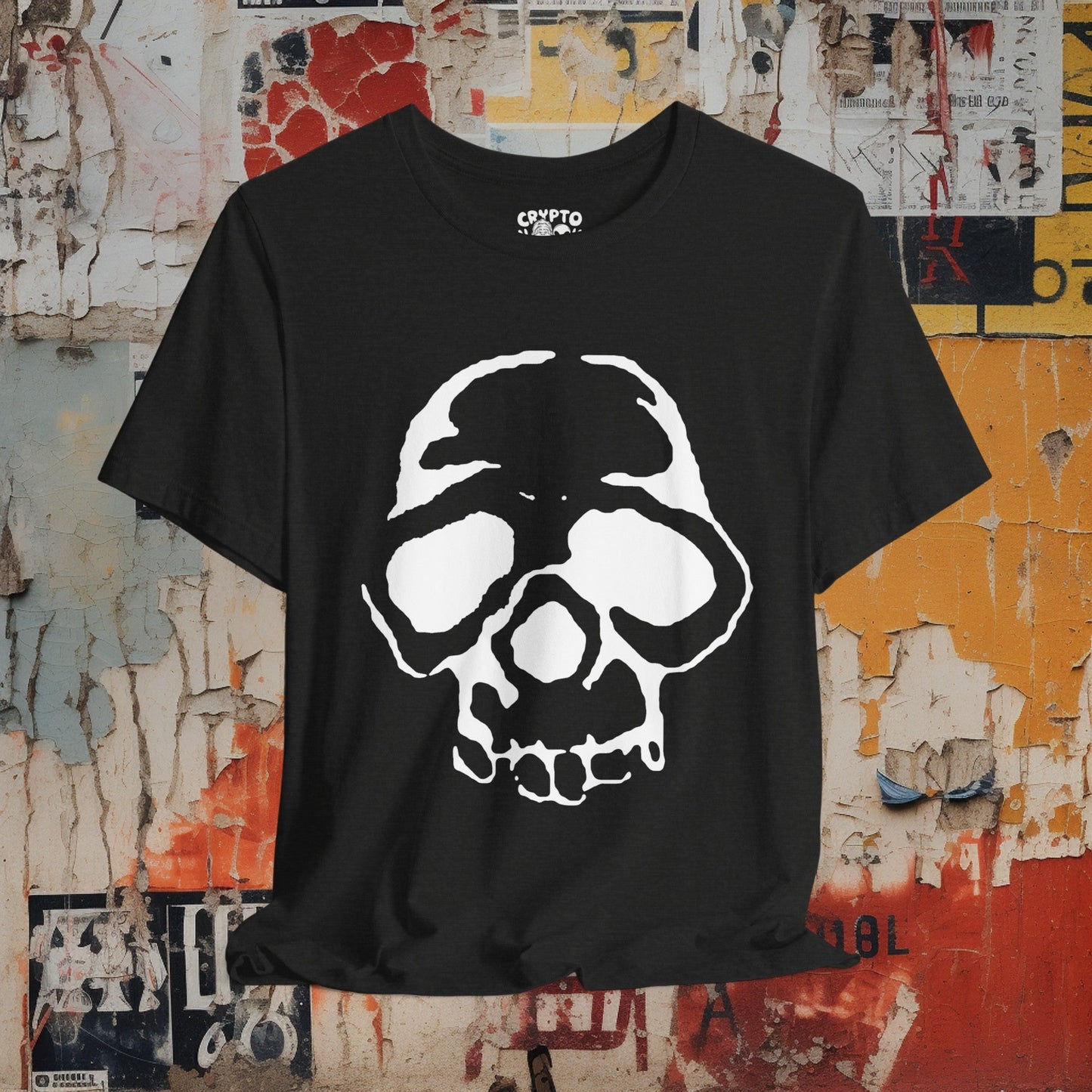 T-Shirt - Punk Stenciled Skull | Bella + Canvas Unisex T-shirt from Crypto Zoo Tees