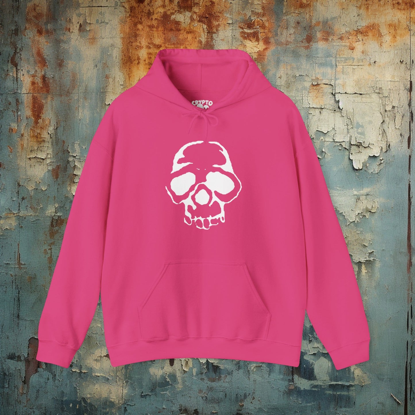 Hoodie - Punk Stenciled Skull | Hoodie | Hooded Sweatshirt from Crypto Zoo Tees