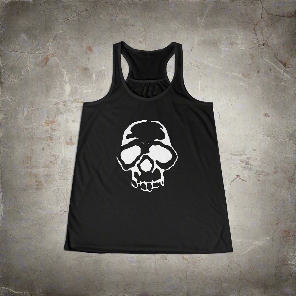 Tank Top - Punk Stenciled Skull | Ladies Racerback Tank Top from Crypto Zoo Tees