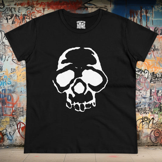 T-Shirt - Punk Stenciled Skull | Women's T-Shirt | Cotton Tee from Crypto Zoo Tees