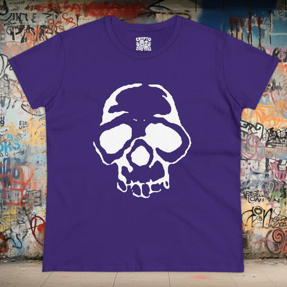 T-Shirt - Punk Stenciled Skull | Women's T-Shirt | Cotton Tee from Crypto Zoo Tees