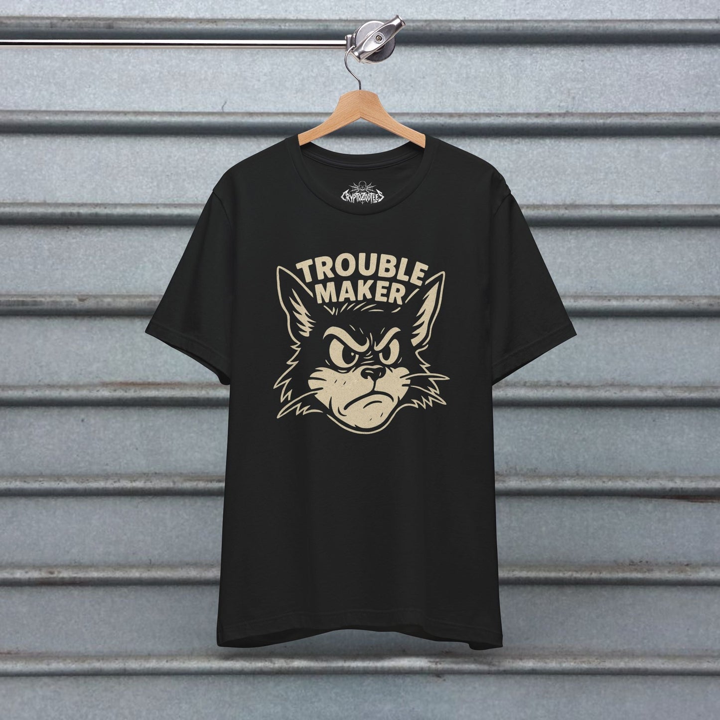 T-Shirt - Punk T-Shirt Trouble Maker Rockabilly Cat Tee Hot Rod Graphic Shirt Black Tee Greaser Style Retro Tee Gift For Tattoo Lover from Crypto Zoo Tees