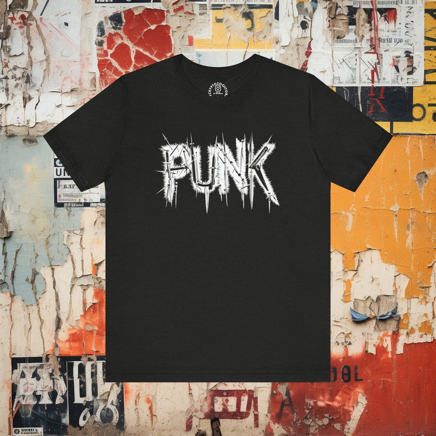 T-Shirt - Punk with Sharp Objects - Punk Rock Shirt - Soft Cotton T-shirt from Crypto Zoo Tees