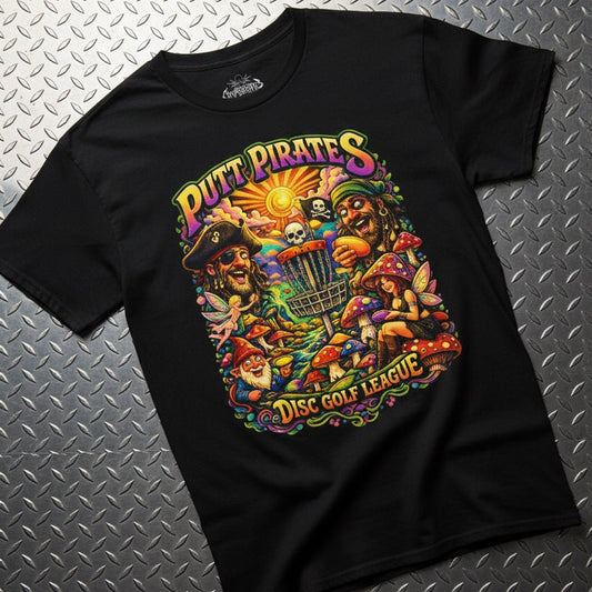 T-Shirt - Putt Pirates Tripping Balls - Putt Pirates Shirt | Unisex Heavy Cotton - Gildan 5000 from Crypto Zoo Tees