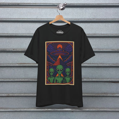 T-Shirt - Pyramid UFO Vision | Unisex T-shirt (Bella+Canvas 3001) | Alien &amp; UFO | Psychedelic from Crypto Zoo Tees
