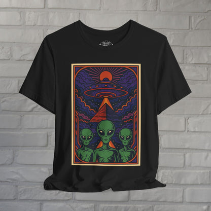 T-Shirt - Pyramid UFO Vision | Unisex T-shirt (Bella+Canvas 3001) | Alien &amp; UFO | Psychedelic from Crypto Zoo Tees