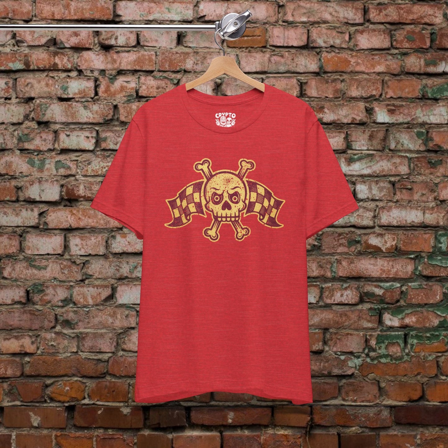 T-Shirt - Racing Skull & Crossbones | Unisex T-shirt | Skulls & Skeletons | Rockabilly from Crypto Zoo Tees