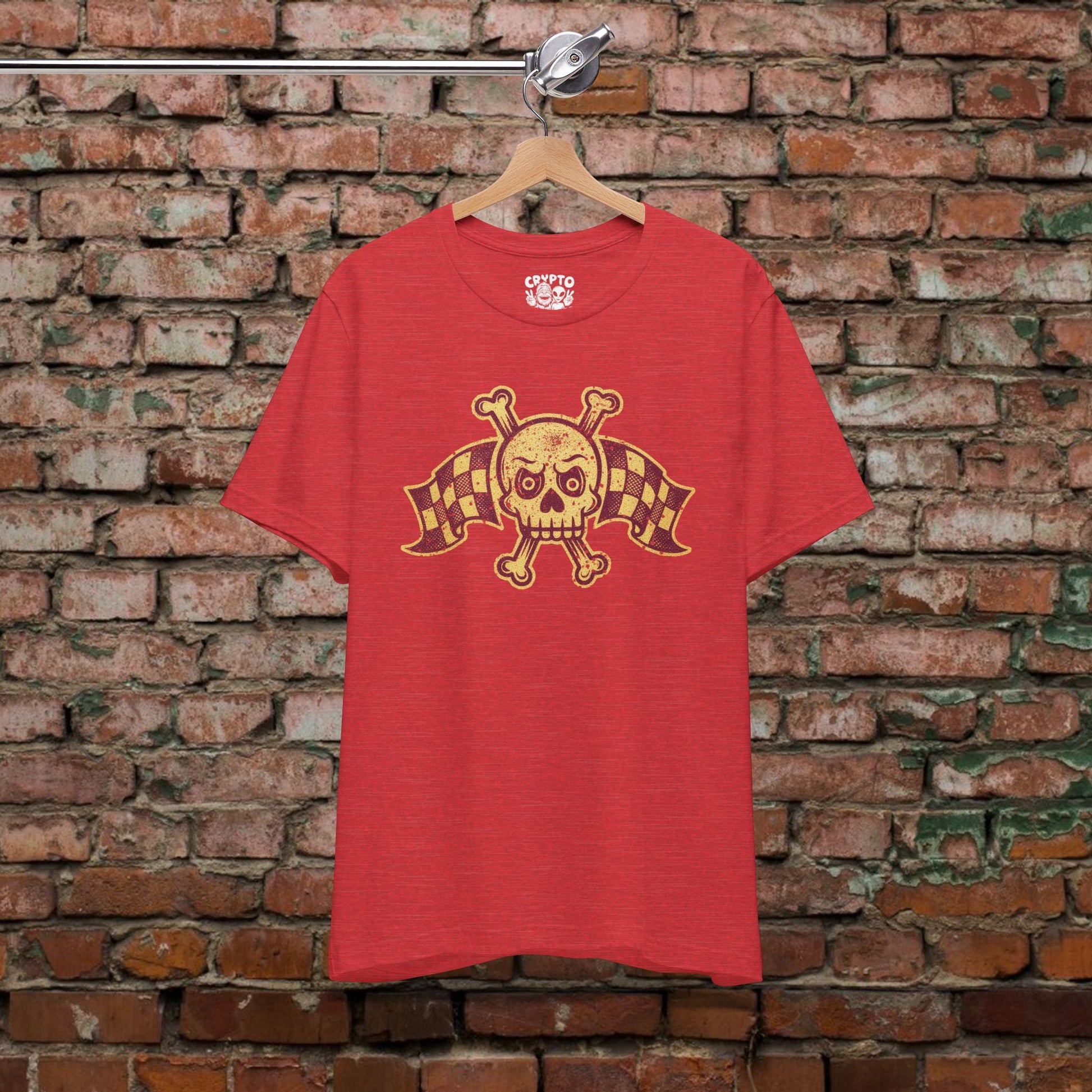 T-Shirt - Racing Skull & Crossbones | Unisex T-shirt | Skulls & Skeletons | Rockabilly from Crypto Zoo Tees