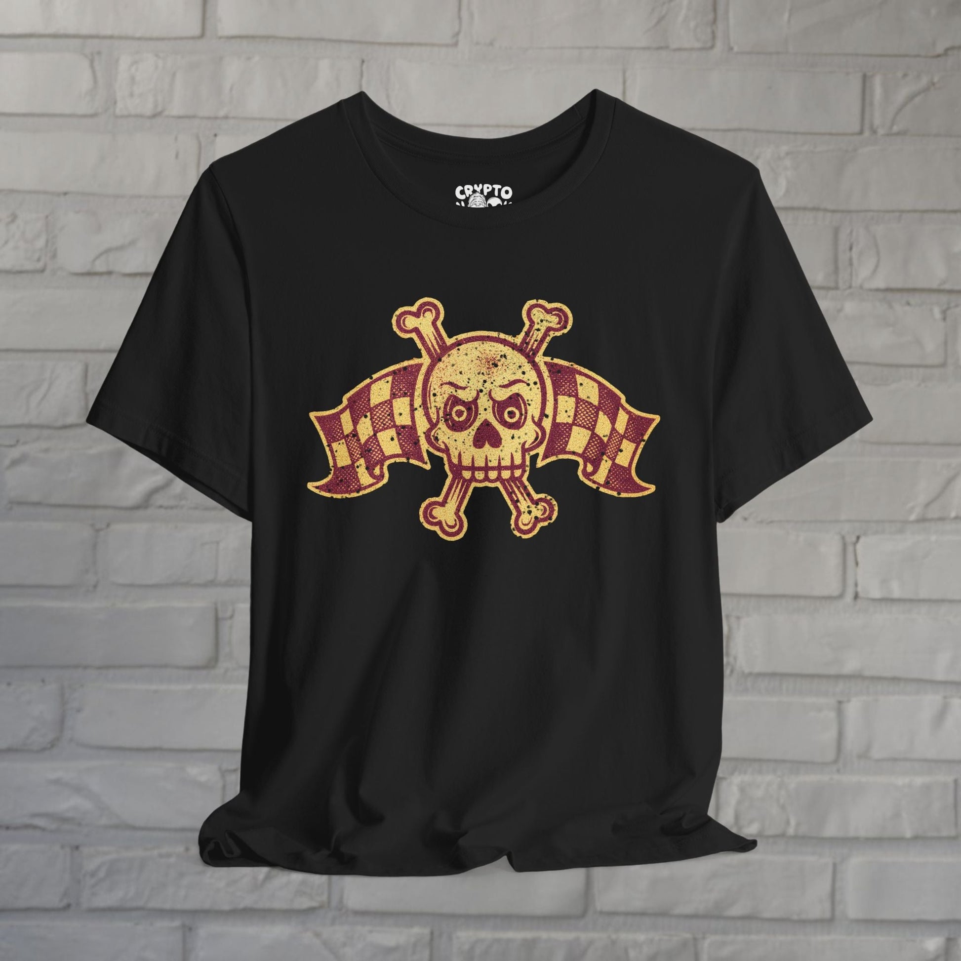 T-Shirt - Racing Skull & Crossbones | Unisex T-shirt | Skulls & Skeletons | Rockabilly from Crypto Zoo Tees