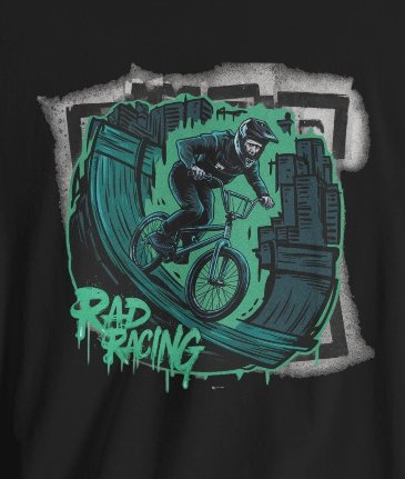 T-Shirt - Rad Racing BMX Bike T-shirt | Bella+Canvas Unisex Shirt | Sports Tee from Crypto Zoo Tees