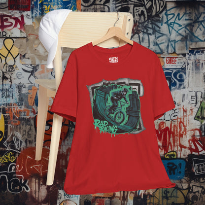 T-Shirt - Rad Racing BMX Bike T-shirt | Bella+Canvas Unisex Shirt | Sports Tee from Crypto Zoo Tees