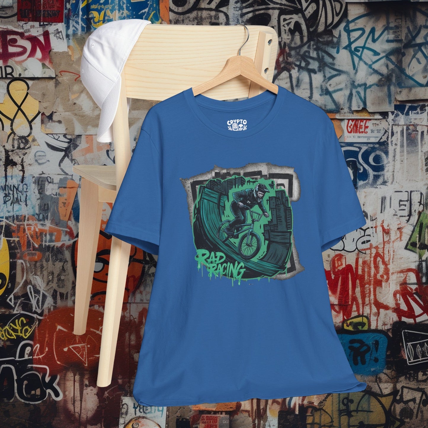 T-Shirt - Rad Racing BMX Bike T-shirt | Bella+Canvas Unisex Shirt | Sports Tee from Crypto Zoo Tees