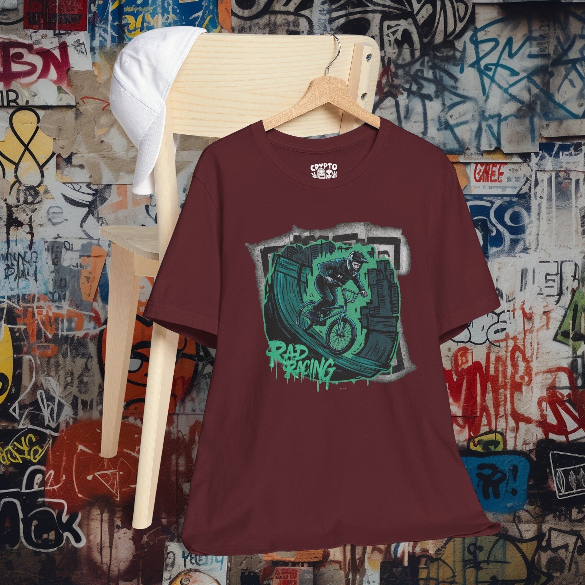 T-Shirt - Rad Racing BMX Bike T-shirt | Bella+Canvas Unisex Shirt | Sports Tee from Crypto Zoo Tees