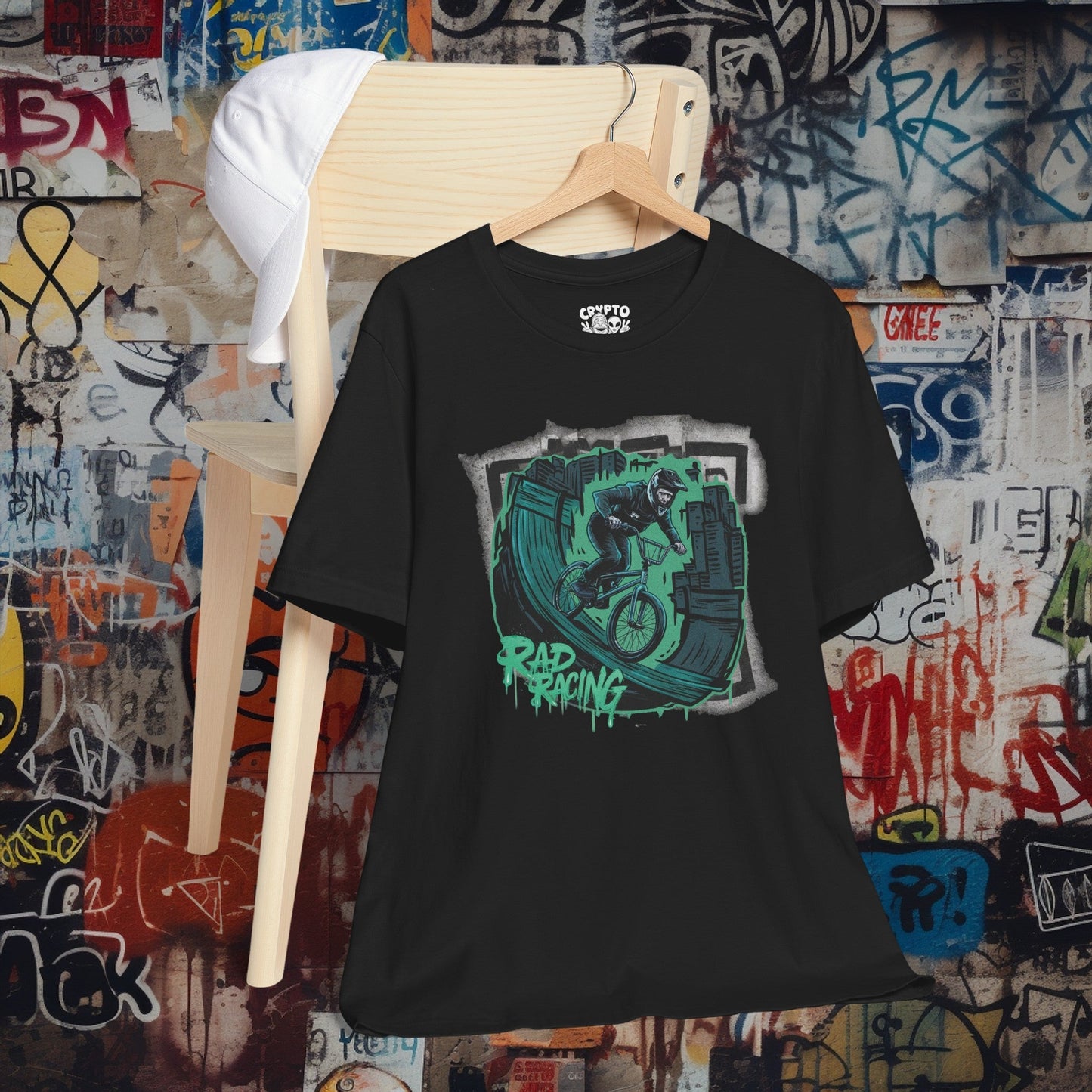 T-Shirt - Rad Racing BMX Bike T-shirt | Bella+Canvas Unisex Shirt | Sports Tee from Crypto Zoo Tees