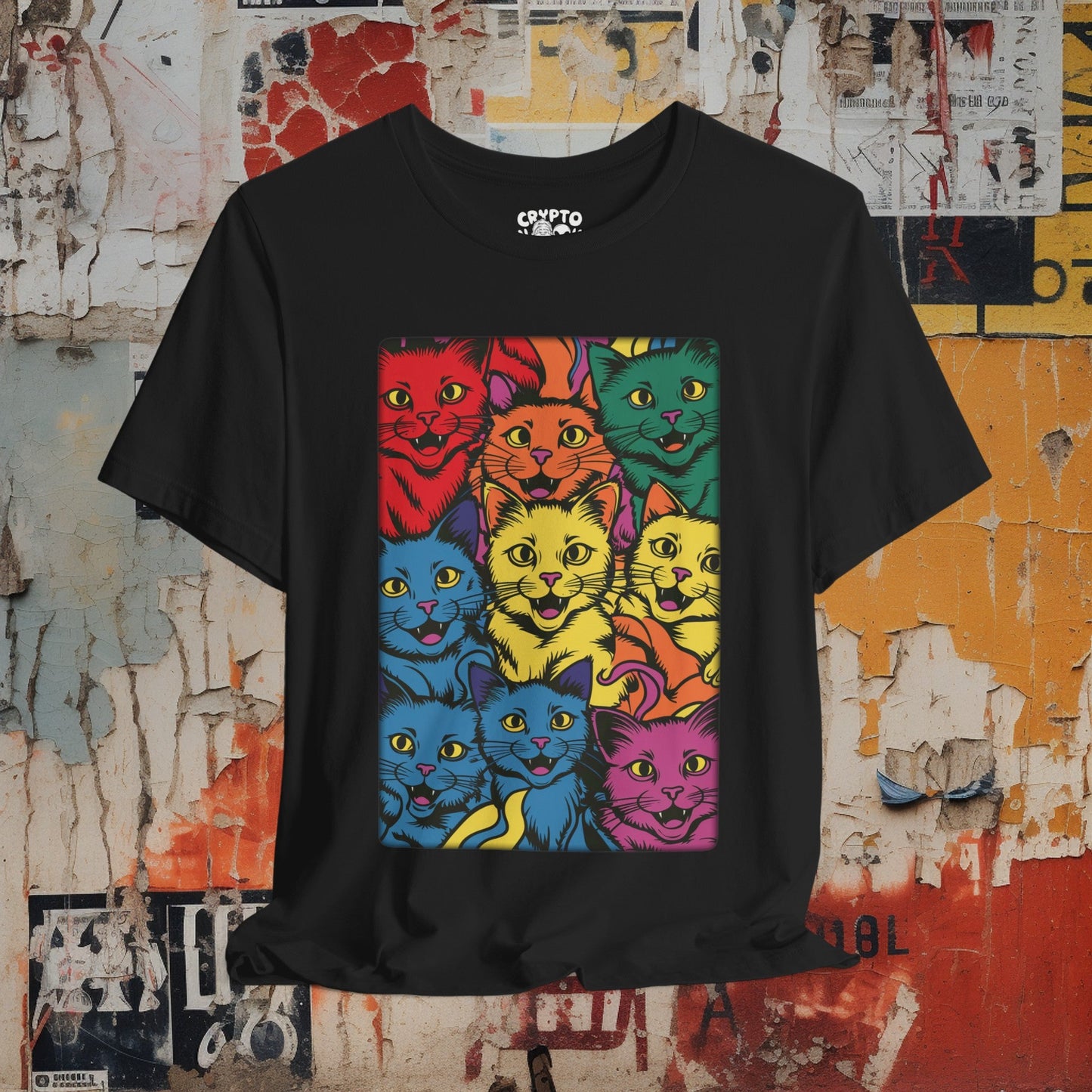 T-Shirt - Rainbow Cats Tee | Bella + Canvas Unisex T-shirt from Crypto Zoo Tees