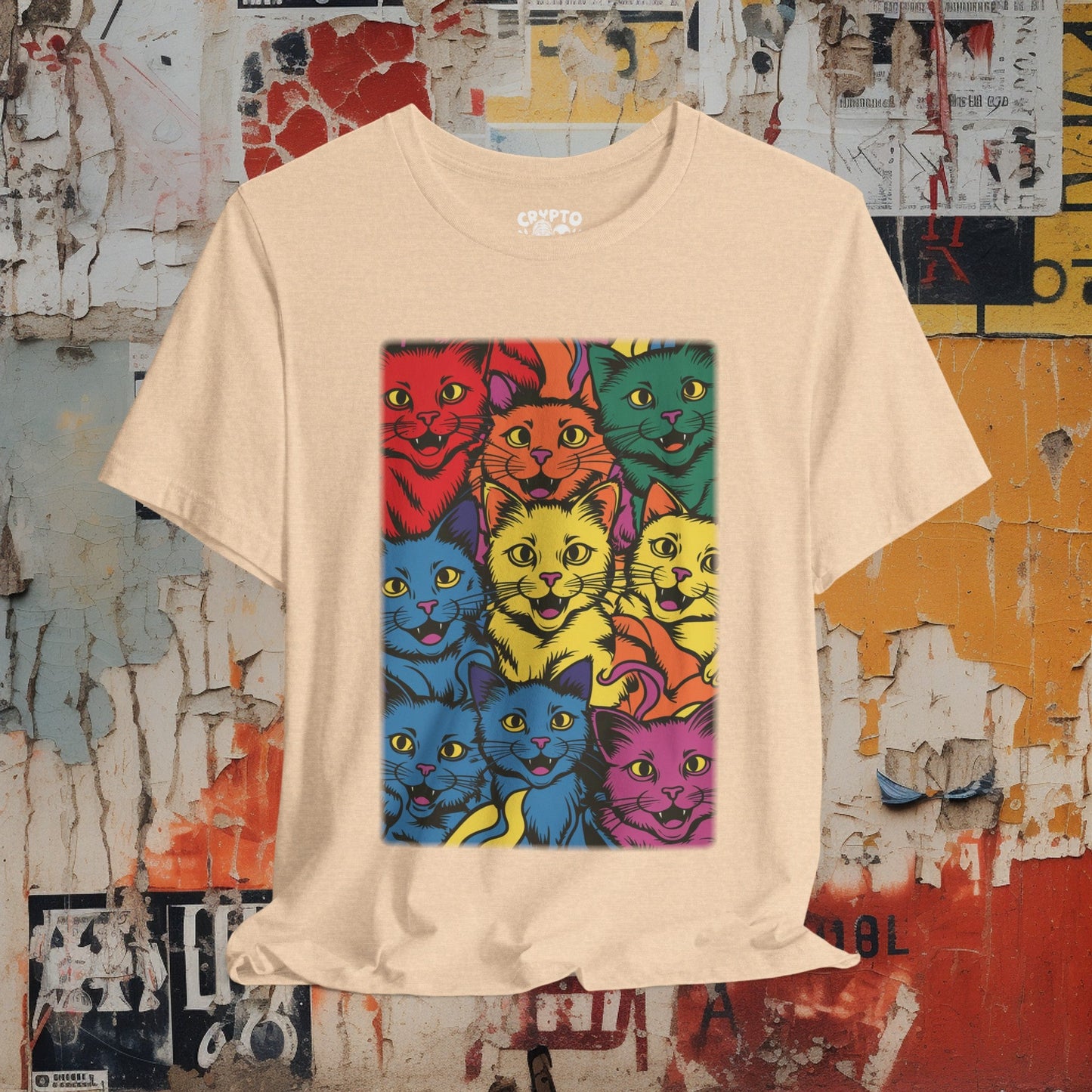 T-Shirt - Rainbow Cats Tee | Bella + Canvas Unisex T-shirt from Crypto Zoo Tees