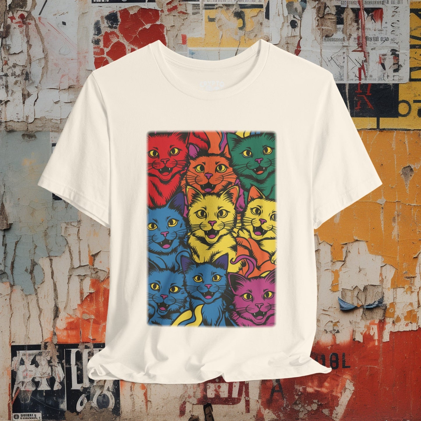 T-Shirt - Rainbow Cats Tee | Bella + Canvas Unisex T-shirt from Crypto Zoo Tees