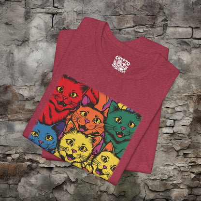 T-Shirt - Rainbow Cats Tee | Bella + Canvas Unisex T-shirt from Crypto Zoo Tees