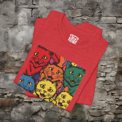 T-Shirt - Rainbow Cats Tee | Bella + Canvas Unisex T-shirt from Crypto Zoo Tees