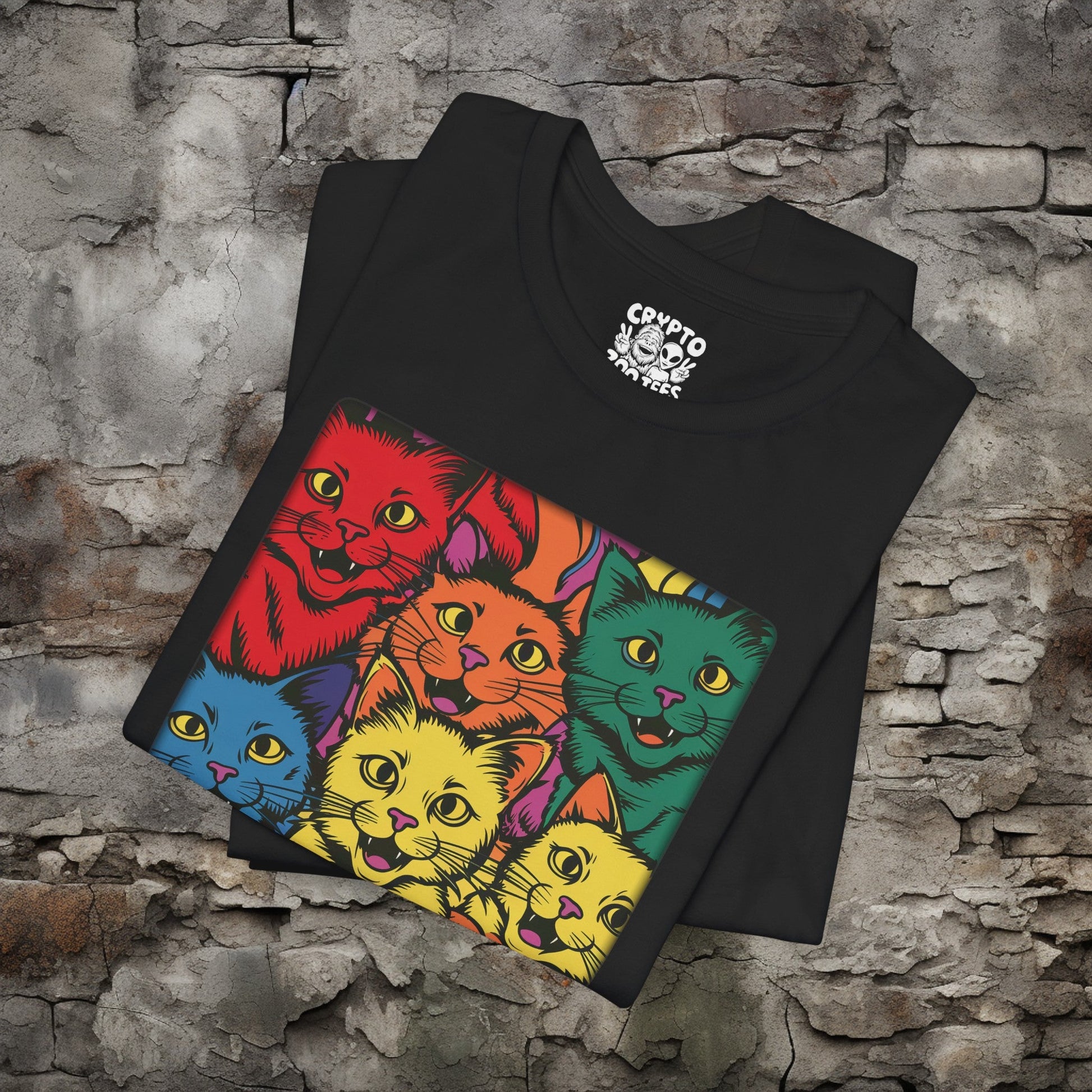 T-Shirt - Rainbow Cats Tee | Bella + Canvas Unisex T-shirt from Crypto Zoo Tees