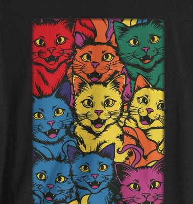 T-Shirt - Rainbow Cats Tee | Bella + Canvas Unisex T-shirt from Crypto Zoo Tees