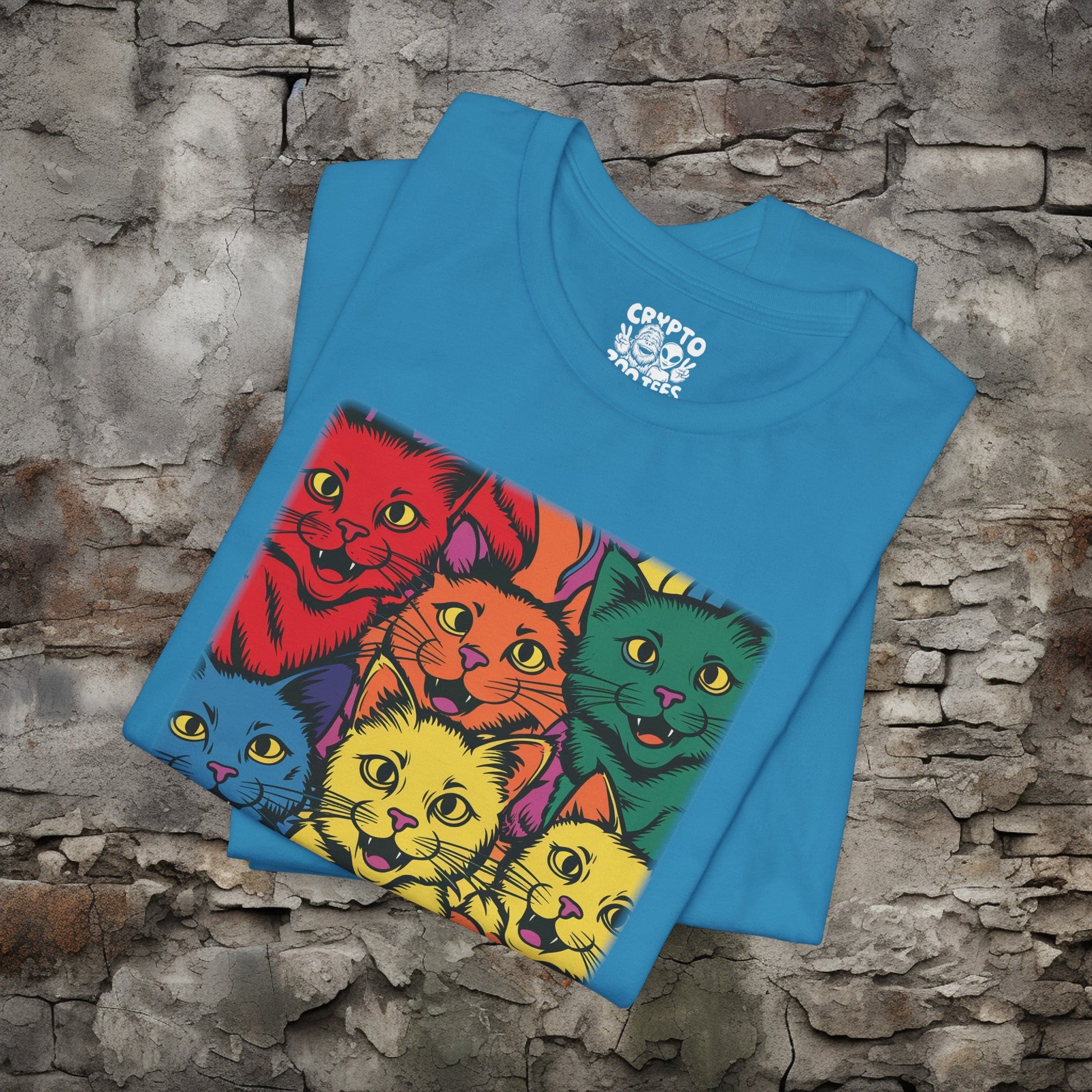 T-Shirt - Rainbow Cats Tee | Bella + Canvas Unisex T-shirt from Crypto Zoo Tees