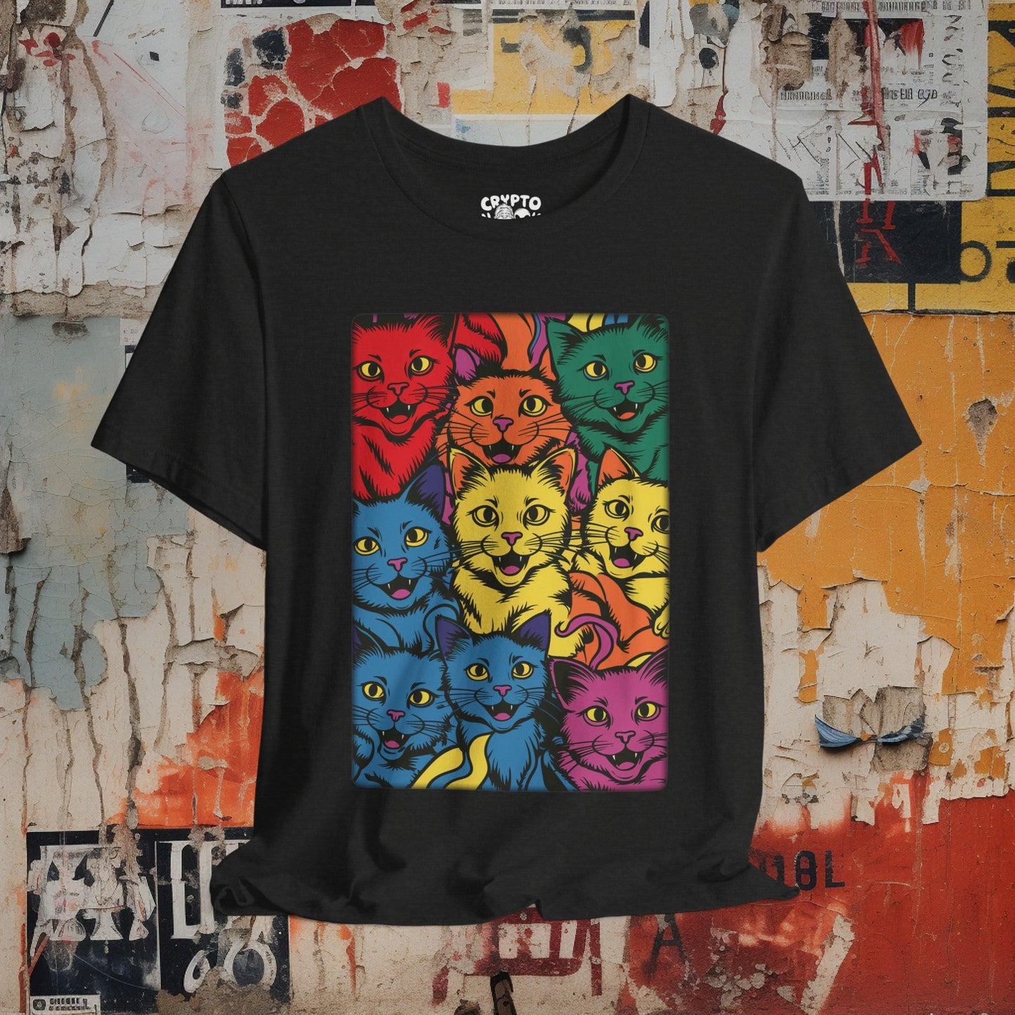 T-Shirt - Rainbow Cats Tee | Bella + Canvas Unisex T-shirt from Crypto Zoo Tees