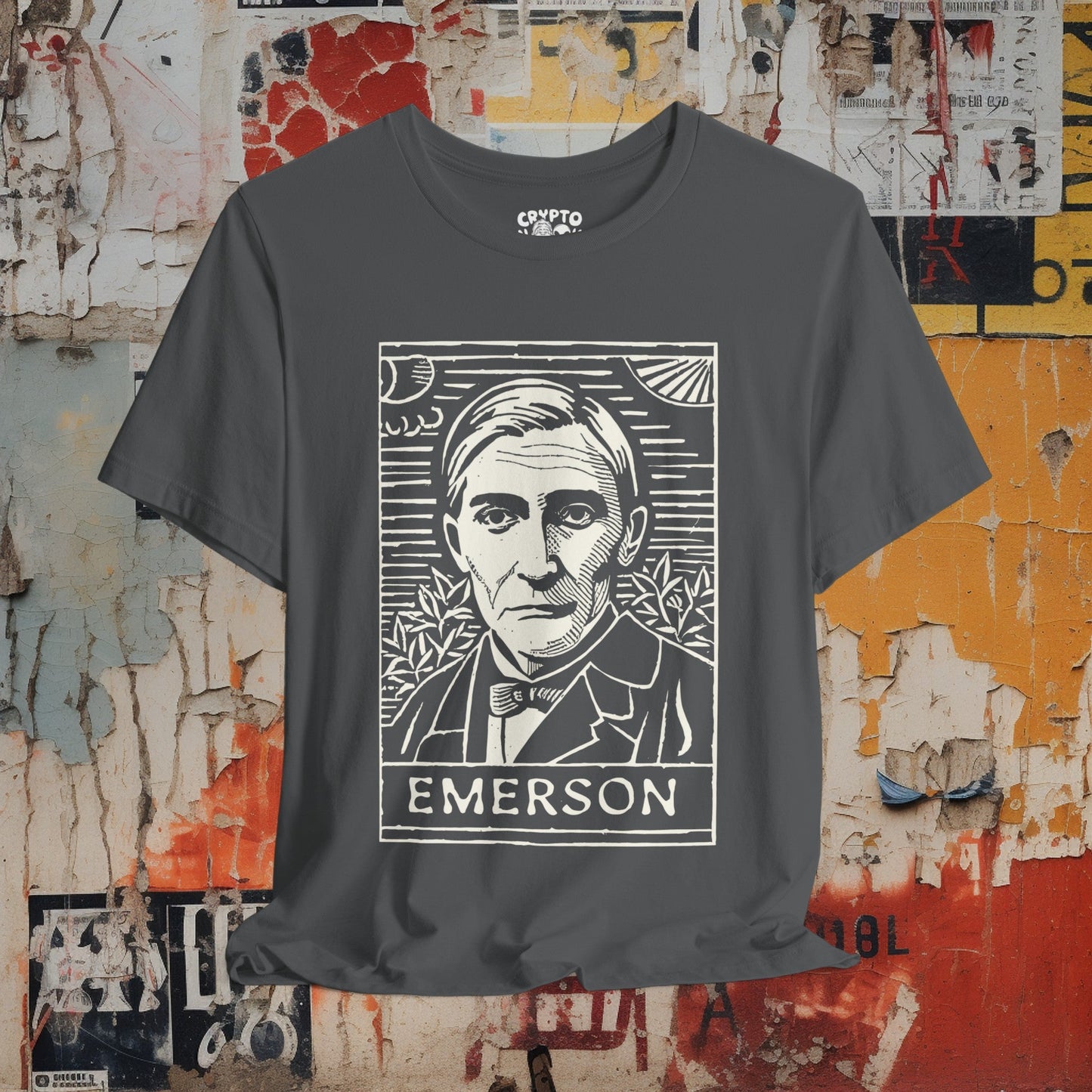 T-Shirt - Ralph Waldo Emerson Transcendentalist Author T-shirt | Bella + Canvas Unisex T-shirt from Crypto Zoo Tees