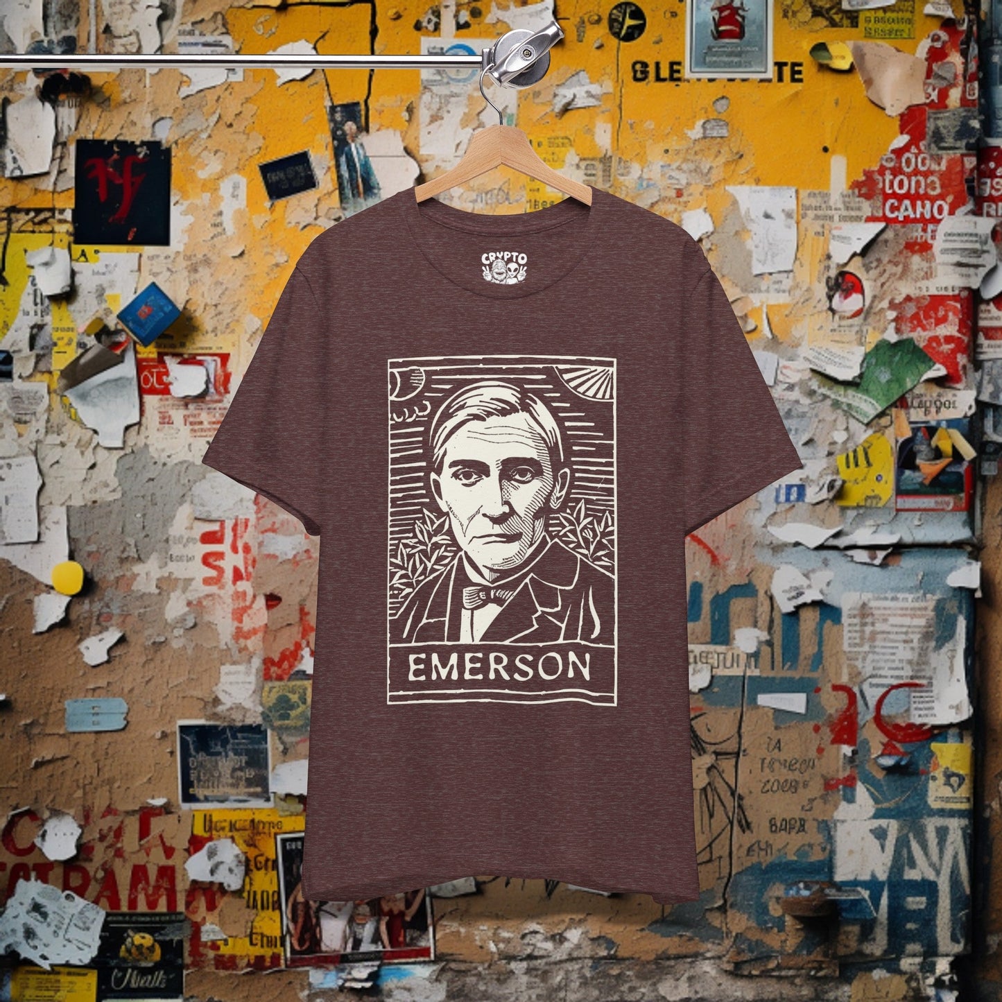 T-Shirt - Ralph Waldo Emerson Transcendentalist Author T-shirt | Bella + Canvas Unisex T-shirt from Crypto Zoo Tees