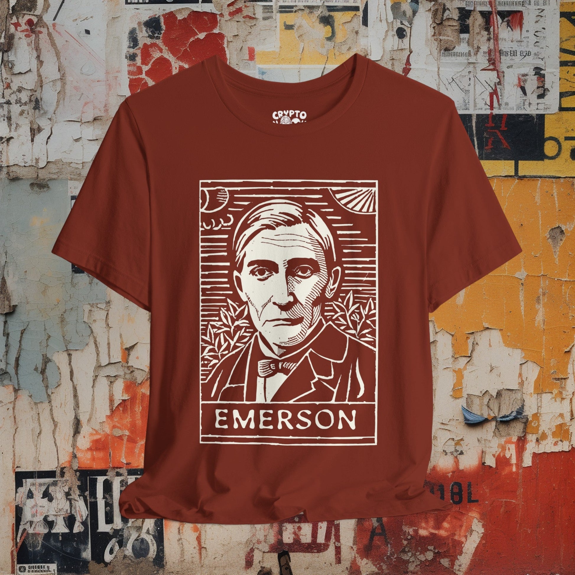 T-Shirt - Ralph Waldo Emerson Transcendentalist Author T-shirt | Bella + Canvas Unisex T-shirt from Crypto Zoo Tees