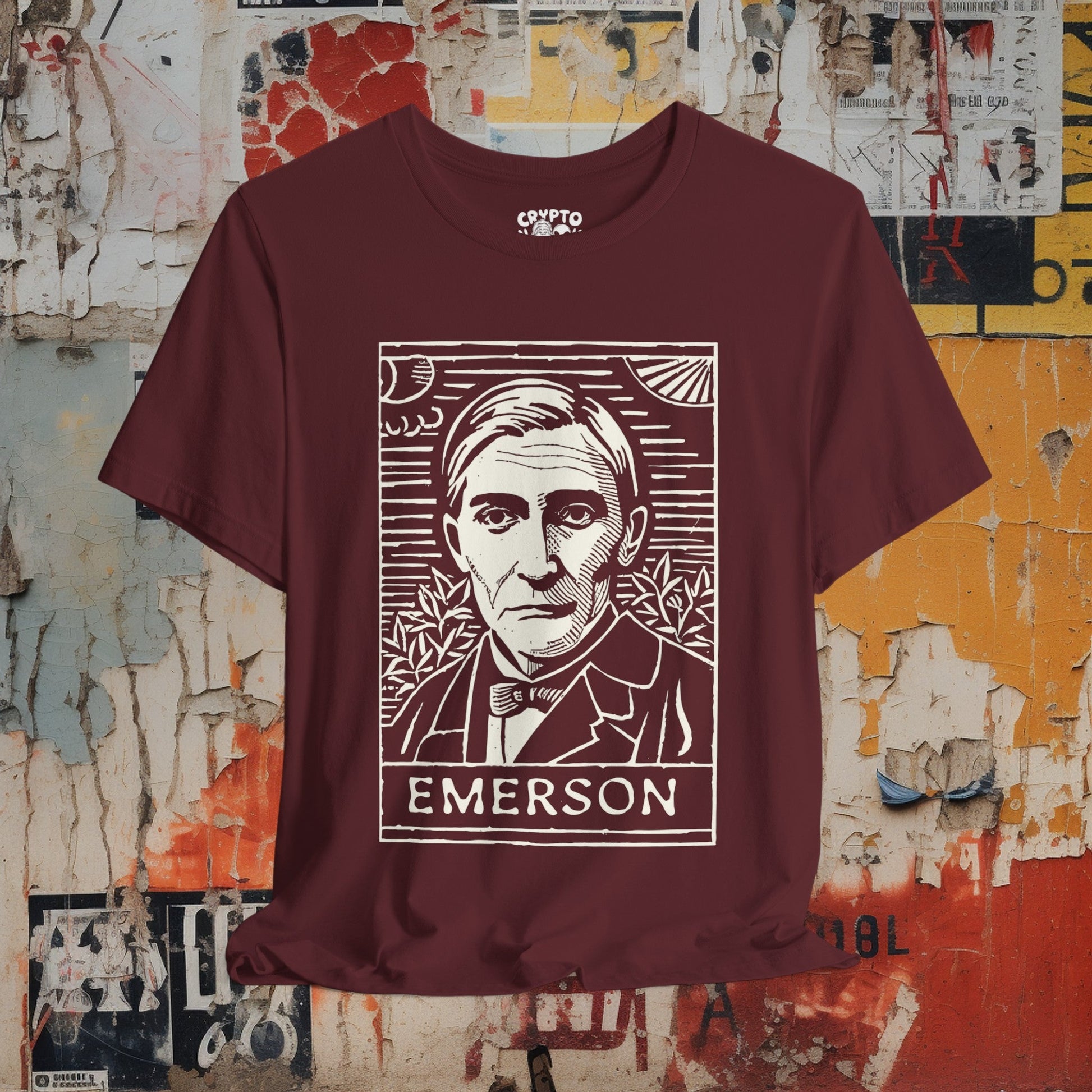 T-Shirt - Ralph Waldo Emerson Transcendentalist Author T-shirt | Bella + Canvas Unisex T-shirt from Crypto Zoo Tees