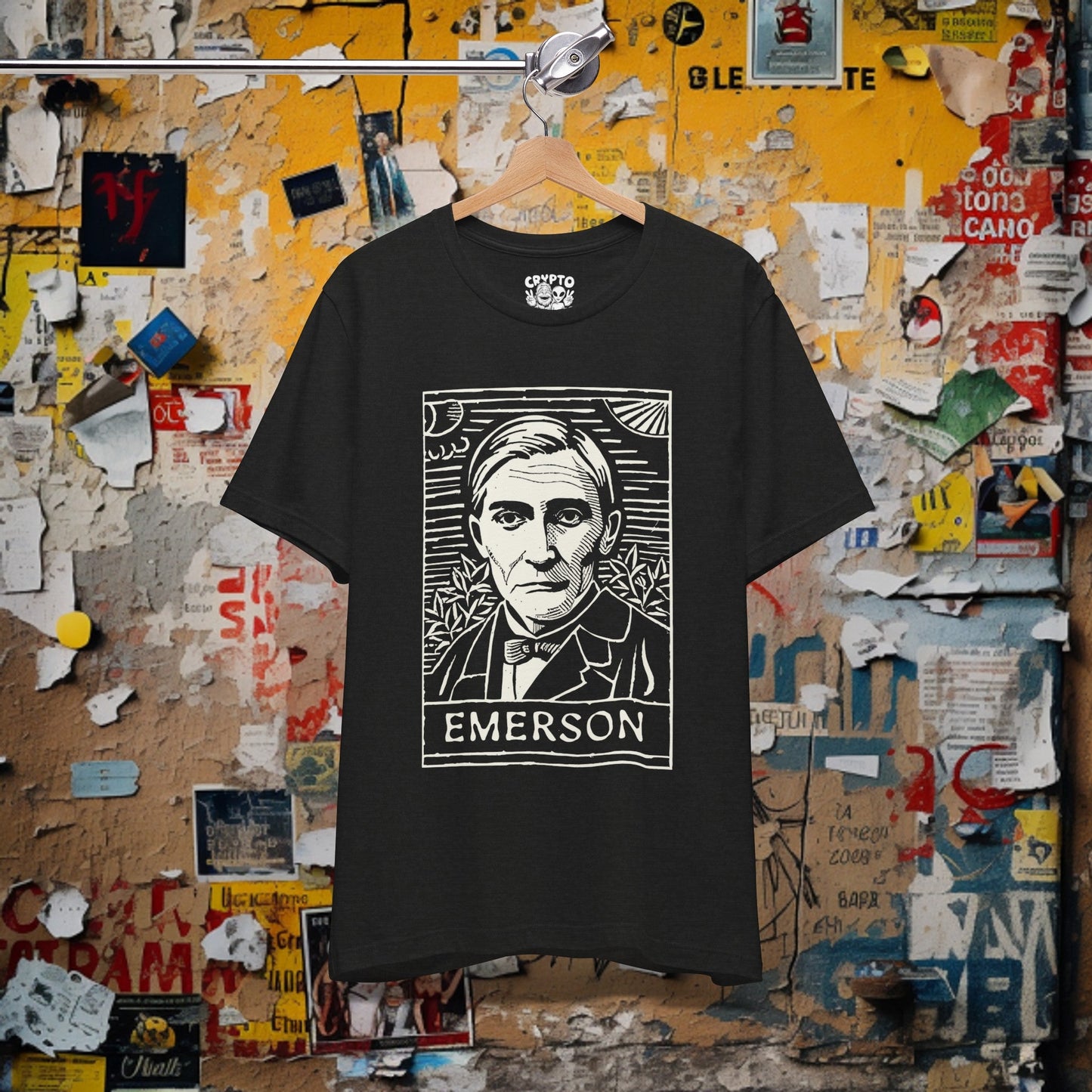 T-Shirt - Ralph Waldo Emerson Transcendentalist Author T-shirt | Bella + Canvas Unisex T-shirt from Crypto Zoo Tees