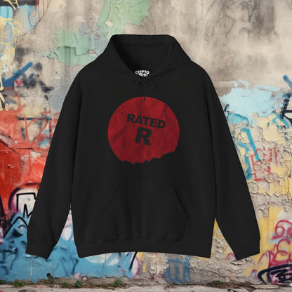 Hoodie - Rated R Vintage VHS Sticker | Hoodie | Hooded Sweatshirt from Crypto Zoo Tees