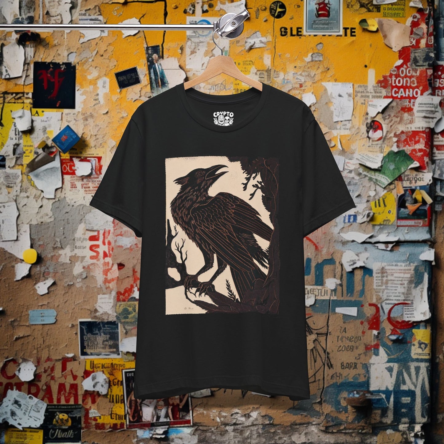 T-Shirt - Raven Goth Tee | Unisex T-shirt | Gothic, Literary | Dark, Poetic from Crypto Zoo Tees