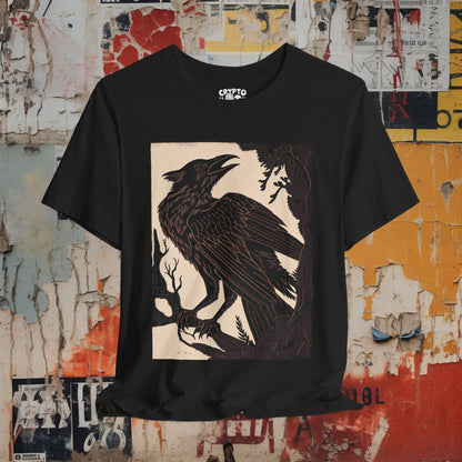 T-Shirt - Raven Goth Tee | Unisex T-shirt | Gothic, Literary | Dark, Poetic from Crypto Zoo Tees