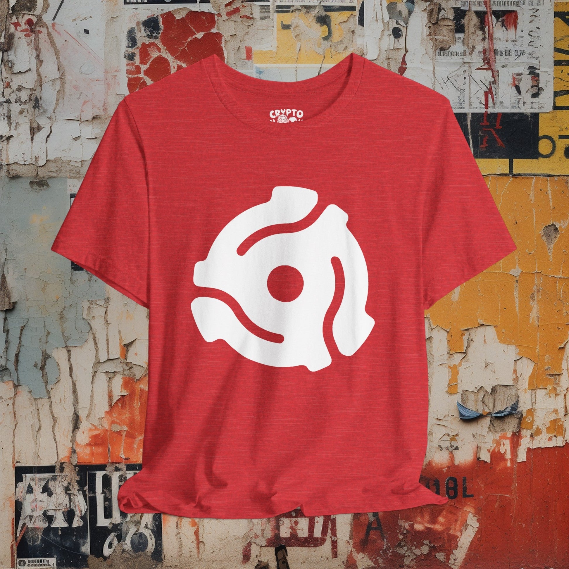 T-Shirt - Record Player 45 Adapter Vinyl Music Lover | Bella + Canvas Unisex T-shirt from Crypto Zoo Tees