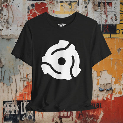 T-Shirt - Record Player 45 Adapter Vinyl Music Lover | Bella + Canvas Unisex T-shirt from Crypto Zoo Tees