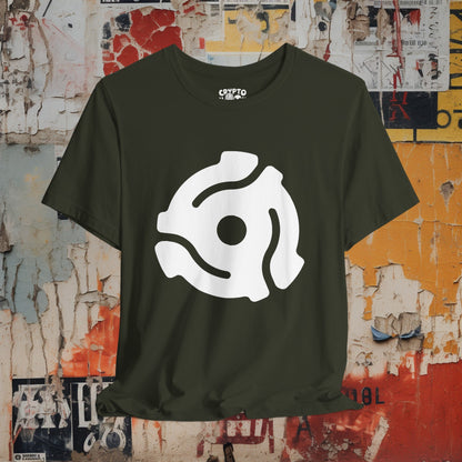 T-Shirt - Record Player 45 Adapter Vinyl Music Lover | Bella + Canvas Unisex T-shirt from Crypto Zoo Tees