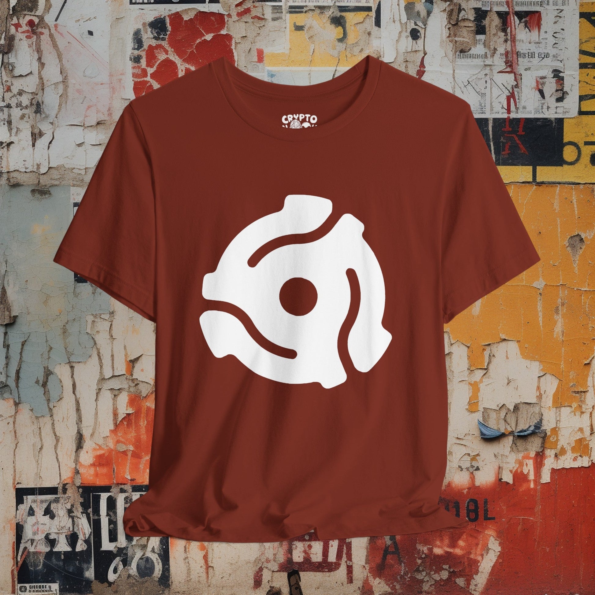 T-Shirt - Record Player 45 Adapter Vinyl Music Lover | Bella + Canvas Unisex T-shirt from Crypto Zoo Tees