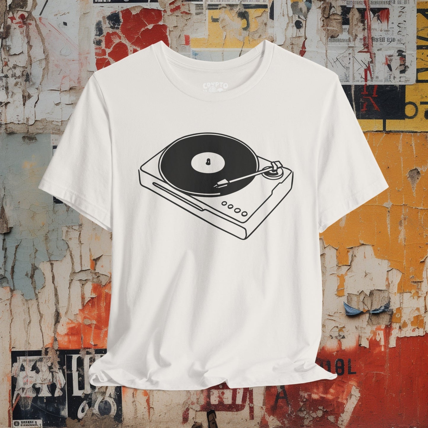 T-Shirt - Record Player | Retro | Music Media | Bella + Canvas Unisex T-shirt from Crypto Zoo Tees