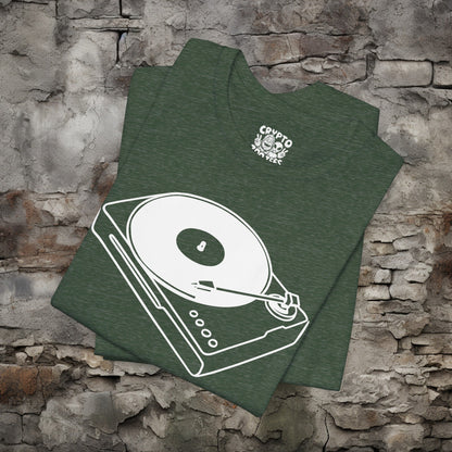 T-Shirt - Record Player | Retro | Music Media | Bella + Canvas Unisex T-shirt from Crypto Zoo Tees