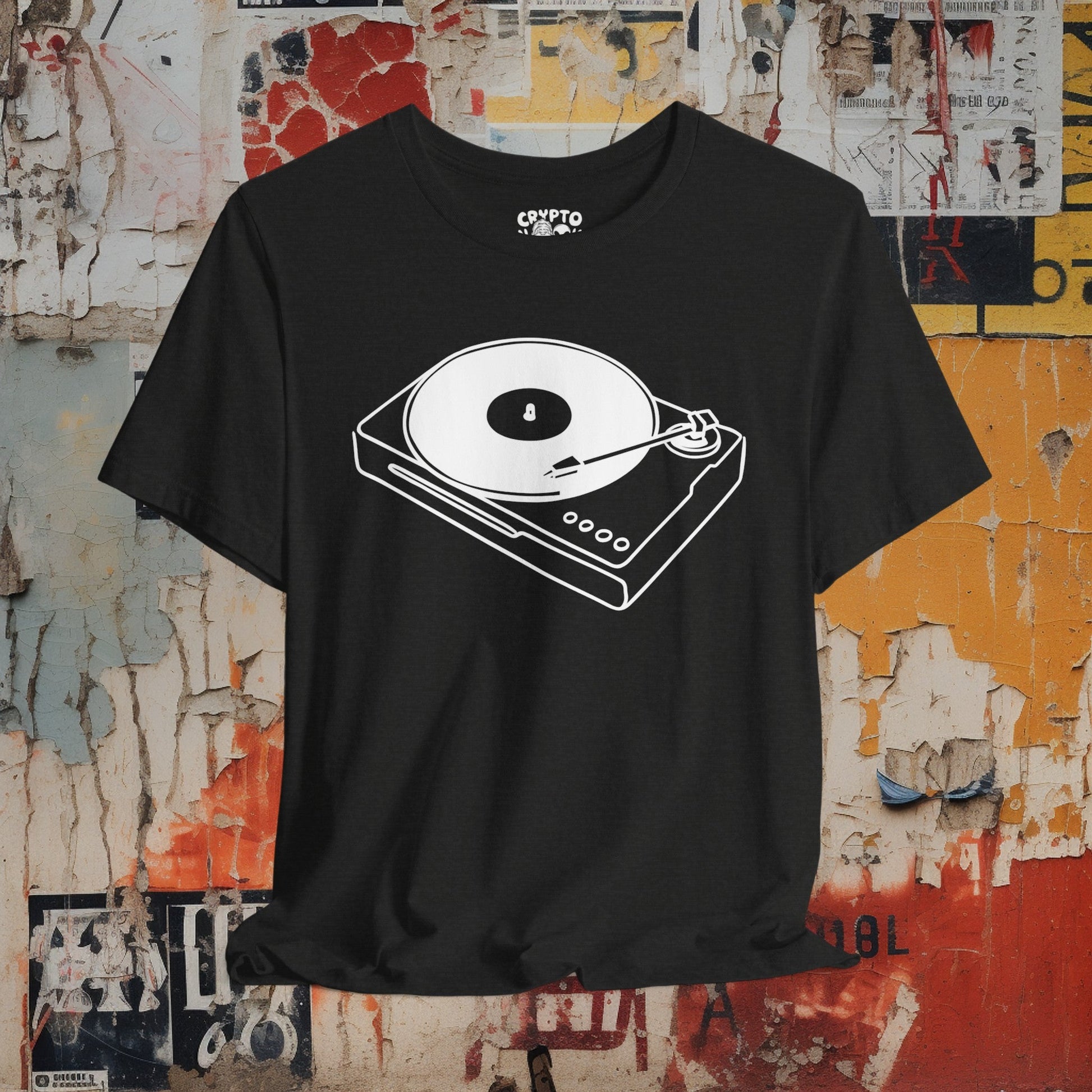 T-Shirt - Record Player | Retro | Music Media | Bella + Canvas Unisex T-shirt from Crypto Zoo Tees