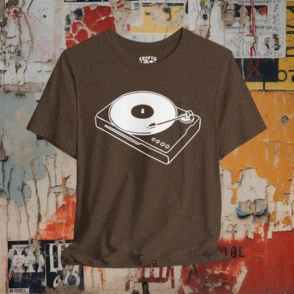 T-Shirt - Record Player | Retro | Music Media | Bella + Canvas Unisex T-shirt from Crypto Zoo Tees