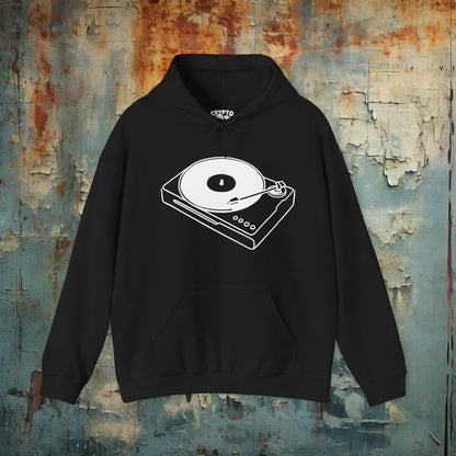 Hoodie - Record Player | Retro | Music Media | Hoodie | Hooded Sweatshirt from Crypto Zoo Tees