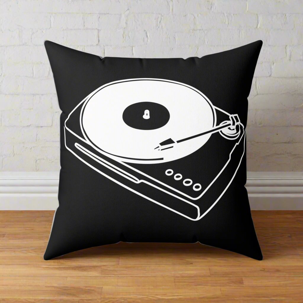 Home Decor - Record Player Vinyl Collector | Retro Decor | Spun Polyester Pillow | Pillow Included! from Crypto Zoo Tees