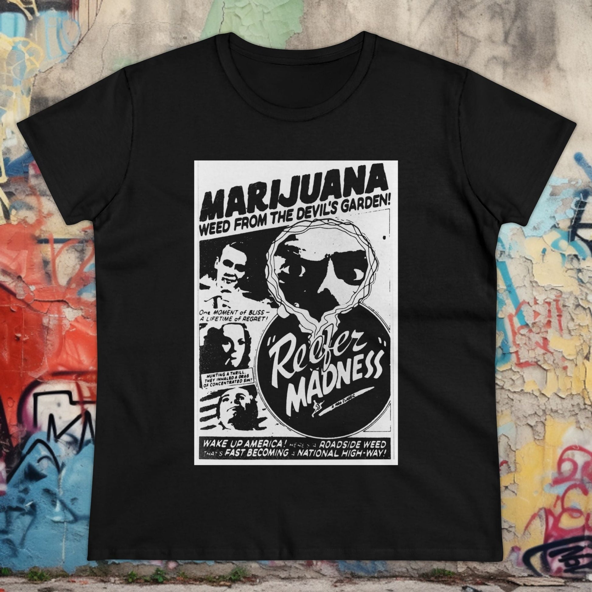 T-Shirt - Reefer Madness | Retro Vintage | Women's T-Shirt | Cotton Ladies Tee from Crypto Zoo Tees